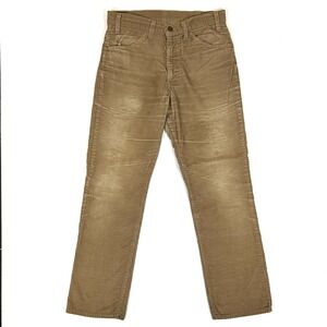 Vintage Levis 519 Corduroy Pants 1523 Tan Brown Straight Leg White Tab 70s 30x29